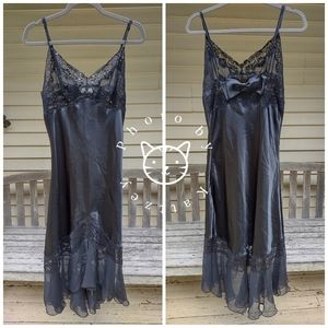 Vintage Victoria's Secret Black Long Nightgown Negligee